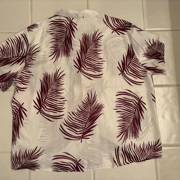 Men's Misslook Casual Button Down Short Sleeved Shirt Palm Tree Fronds 3XL - Picture 2 of 3